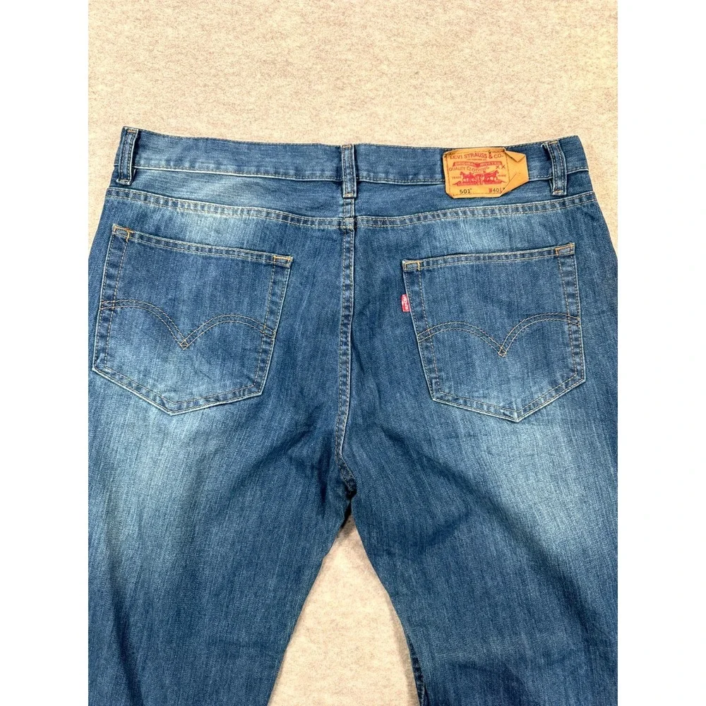 Levi's 501 Jeans Mens 40x34 Blue Denim Straight Leg Button Fly Grunge 501-0000
